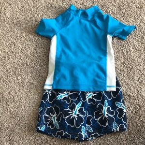 2T swim set- trunks and rash guard